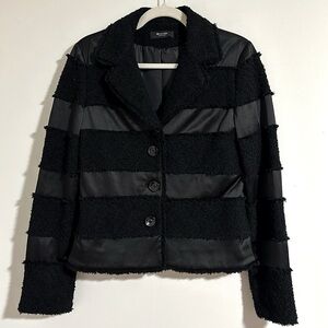 SAND Copenhagen wool tweed satin mix blazer jacket size 40